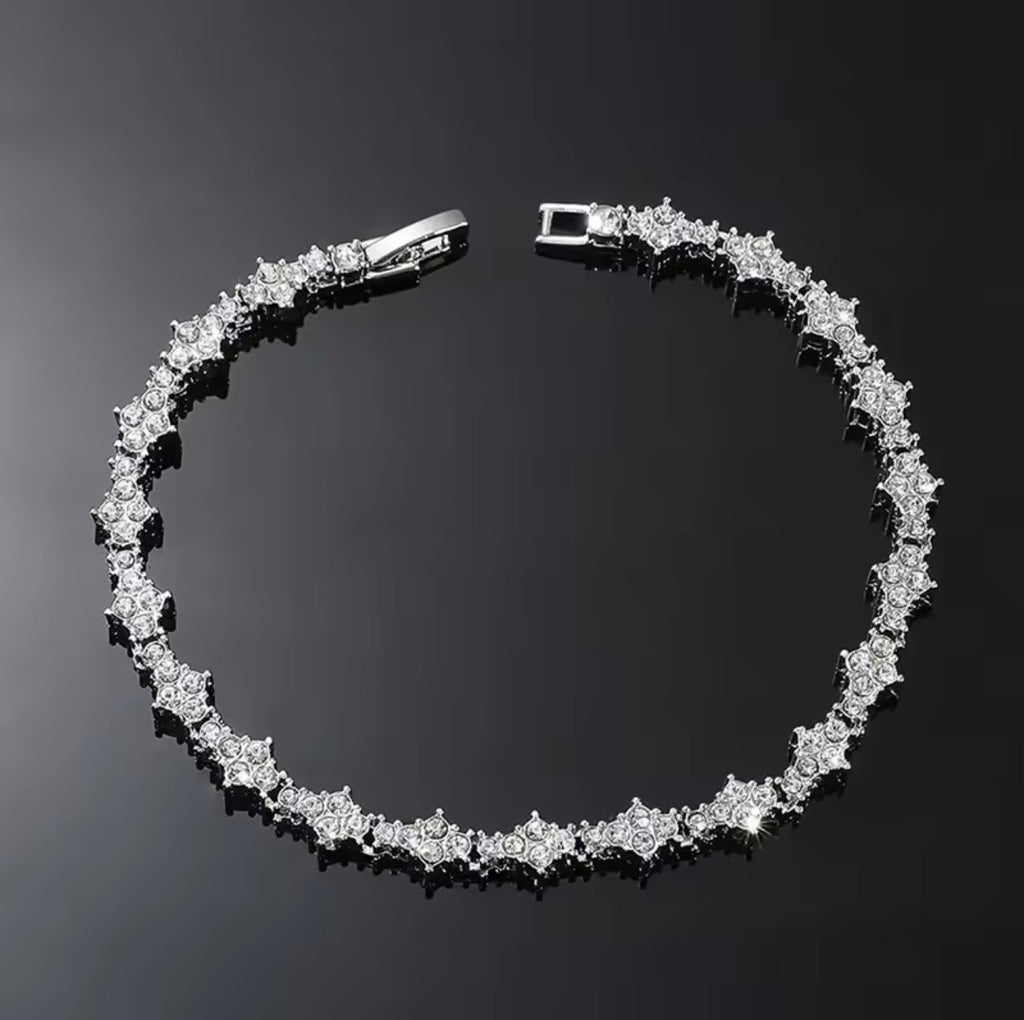 Diamond cross bracelet